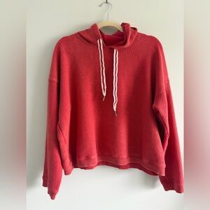 AERIE PTP 26” cropped Washed Red Hoodie